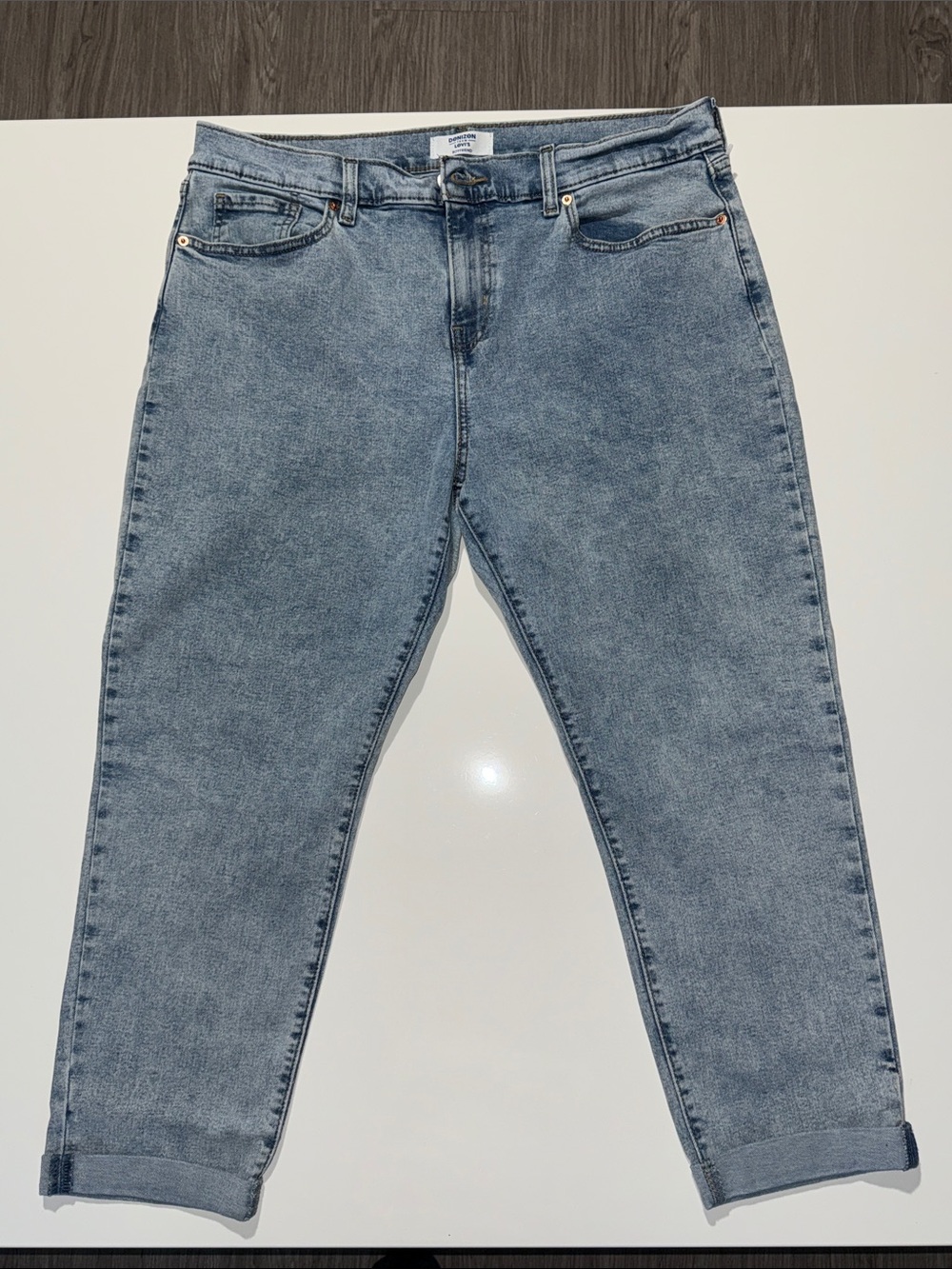 DENIZEN LEVI'S BOYFRIEND JEANS CROPPED ROLLED CUFF SIZE 10 W30 STRETCH